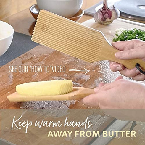Gnocchi Boards and Wooden Butter Paddles to Easily Create Authentic Homemade Pasta and Butter Without Sticking - Set of 2 Makers - 9.5 inches