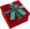 Shindel 8.5 Inch Gift Box with Fill (Solid Red) for Christmas, Square Velvet Gift Box