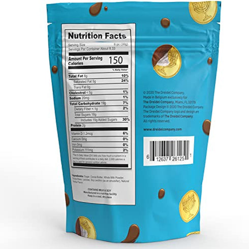 Milk Chocolate Coins - Hanukkah Gelt - Gold Coins - Made with Premium Belgian Chocolate - Gluten Free - Non GMO - Kosher Certified (25 Coins)