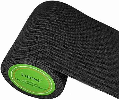 Knit Elastic 3 Inch Wide Black Heavy Stretch High Elasticity Knit Elastic Band 3 Yards