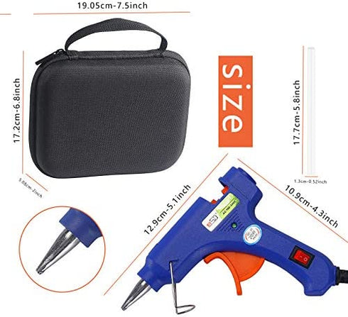 Hot Glue Gun Kit, Hot Melt Glue Gun Mini for Crafts with 20 Pcs Glue Sticks and 20 Wood Craft Sticks,Hot Mini Glue Guns with Hardshell Carrying Case for School DIY Arts, Craft, Home Repairs for Kids