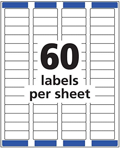 Avery Return Address Labels with Sure Feed for Inkjet Printers, 2/3" x 1-3/4", 1,500 Labels, Permanent Adhesive (8195), White