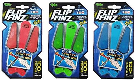 Hot 2018 Flip Finz Yulu Relaxing Toy - Spin It, Twirl It, Light It Up - Children's interactive toys (Random Colors: Blue, Green, Red)