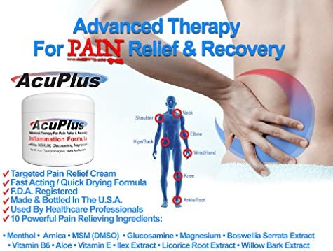 AcuPlus Pain Relief Cream - Advanced Therapy for Relief and Recovery from Bursitis, Tendonitis, Joint Pain, Arthritis Pain, and Muscle Pain - Back Pain Relief (2 Ounce (Pack of 1))