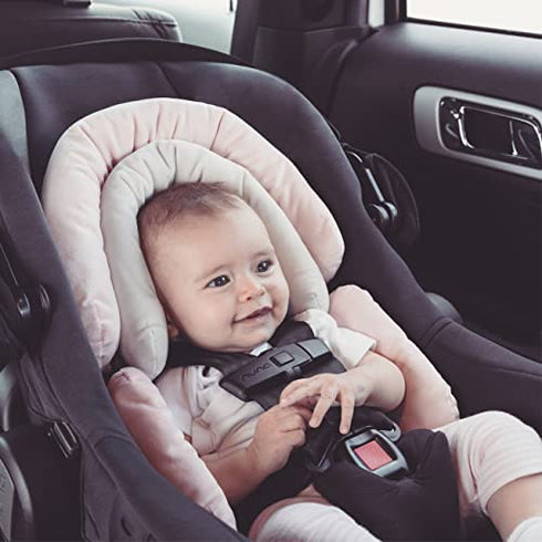 Diono Cuddle Soft 2-in-1 Baby Head Neck Body Support Pillow for Newborn Baby Super Soft Car Seat Insert Cushion, Perfect for Infant Car Seats, Convertible Car Seats, Strollers, Gray/Pink