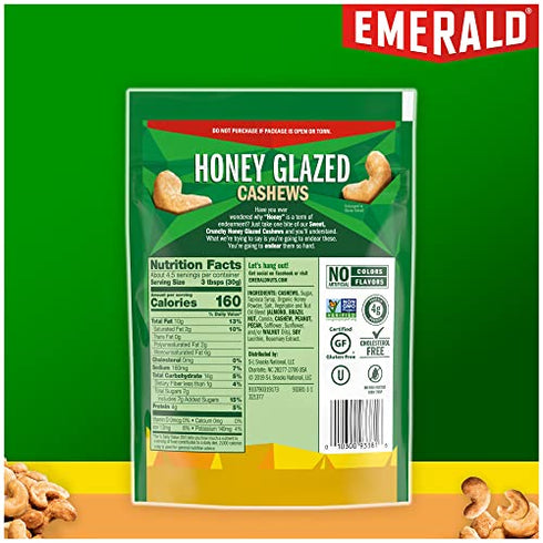 Emerald Nuts Honey Glazed Cashews, 5 Oz