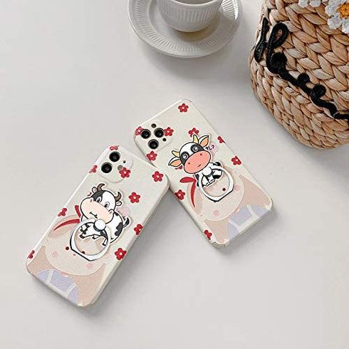 Cell Phone Ring Holder Stand, 360 Degree Rotation Universal Finger Ring Kickstand Cute Cow Phone Grip Compatible with iPhone, Samsung, LG, Sony, HTC and More