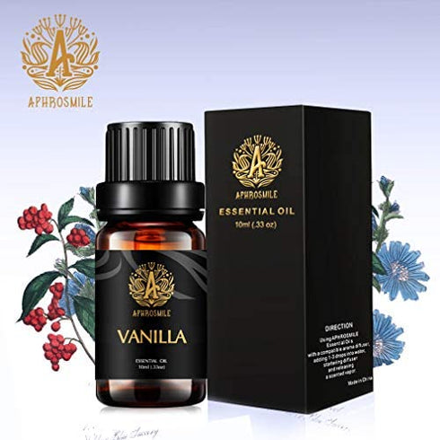 Aphrosmile Vanilla Essential Oil - 100% Pure Vanilla Oil, Organic Therapeutic-Grade Aromatherapy Essential Oil 10mL/0.33oz