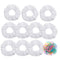 10 Pack White Cotton Scrunchies for Tie Dye Hair Elastic Hair Ties Pony Tail Holder for Party