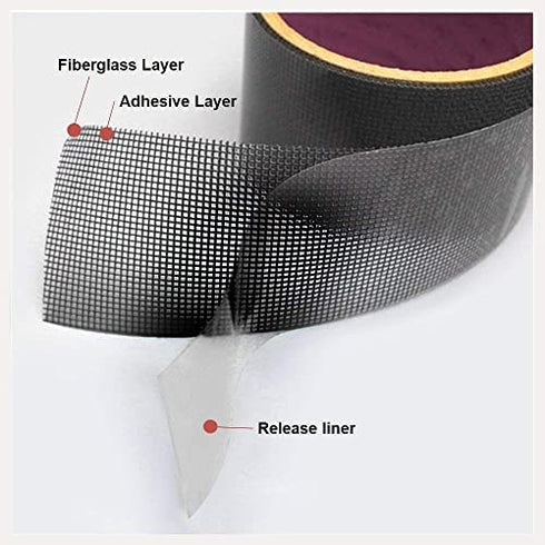 by.RHO Screen Repair Tape, Extra Wide (4in x 15FT), Gray, Adhesive & Waterproof, Fiberglass, fix for Screen Door and Window Screen