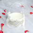 LAPUDA Beautiful Hand Beading of Wedding Flower Basket with Elegant Appearance and Ivory Color, Clusters of Stars Style (1 Basket)