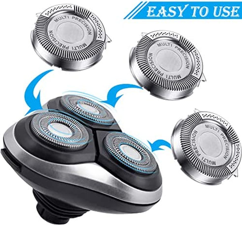 6 Pieces SH50/52 Shaver Replacement Heads Compatible with Norelco Series 5000 (S5xxx), AquaTouch (S5xxx), AquaTouch (AT8xx, AT7xx) and PowerTouch (PT8xx, PT7xx), 9 Blades