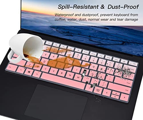 Keyboard Cover for 2022 Microsoft Surface Laptop 5 13.5" & 15", Surface Laptop 4 13.5" & 15", Surface Laptop 3 13.5" & 15" / Surface Book 3 13.5 and 15 inch, Surface Laptop Accessories, Ombre Pink