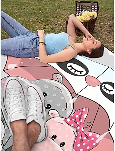 Nagasena Hippos with Umbrellas Fluffy Blanket Warm Bed Throws for Sofa and Pet,Ultra Luxurious Warm and Cozy for All Seasons 40"X30" XSmall for Pets/Toddler