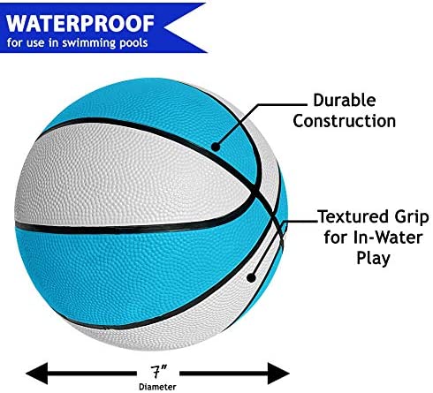 Botabee Swimming Pool Basketball | Perfect Water Basketball for Swimming Pool Basketball Hoops & Pool Games | Mini Basketball for All Ages (Size 3, 7" Diameter)
