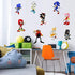 Sonic The Hedgehog Cartoon 3D Broken Wall Game Wall Stickers Children's Bedroom Living Room Background Wall Stickers Removable PVC Home Decoration