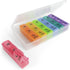 Ezy Dose Weekly (7-Day) Pill Organizer, Vitamin and Medicine Box, X-Large Pop-Out Compartments, 3 Times a Day, Rainbow Lids with Case