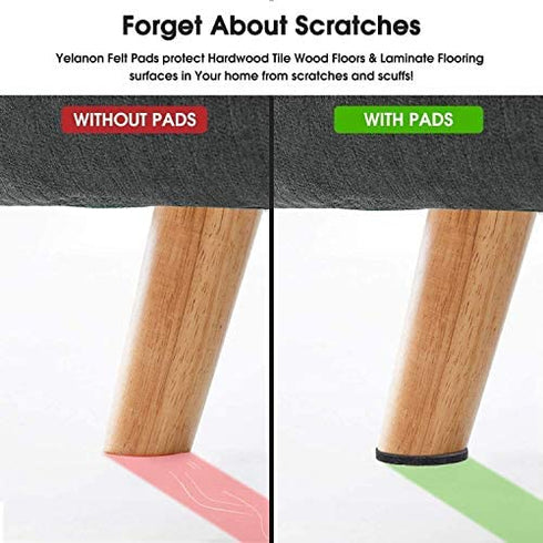 Felt Furniture Pads - 261 Pcs Furniture Pads Hardwoods Floors Self Adhesive, Cuttable Felt Chair Pads , Anti Scratch Floor Protectors for Furniture Feet Chair Legs, Furniture Felt Pads , Black