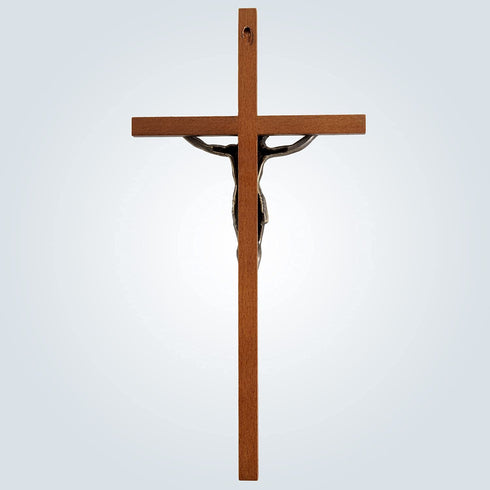 ACHIBANG Crucifix Wall Cross, Catholic Wooden Slender Hanging Crosses for Wall,10 Inch