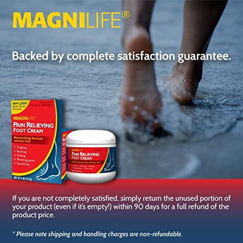 MagniLife Pain Relieving Foot Cream, All-Natural Moisturizing Foot Pain Relief with Beeswax and Eucalyptus to Soothe Soreness, Burning, Tingling, and Sensitivity - 4oz