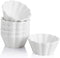 SWEEJAR Porcelain Ramekins for Creme Brulee, 8 Ounce Cupcake Baking Cups, Ceramic Souffle Dishes for Muffin, Chocolates, Truffles, Pastries, Pudding, Set of 6,(White)