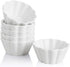 SWEEJAR Porcelain Ramekins for Creme Brulee, 8 Ounce Cupcake Baking Cups, Ceramic Souffle Dishes for Muffin, Chocolates, Truffles, Pastries, Pudding, Set of 6,(White)