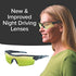 Battlevision Polarized Sport Vision Glasses for Driving at Night Protect Eyes from Blinding Headlight Glare, Green Lenses, 6 in