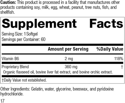 Standard Process Cataplex F - Whole Food Supplement, Metabolism, Skin Health and Hair Health with Vitamin B6, Flaxseed Oil - 60 Softgels