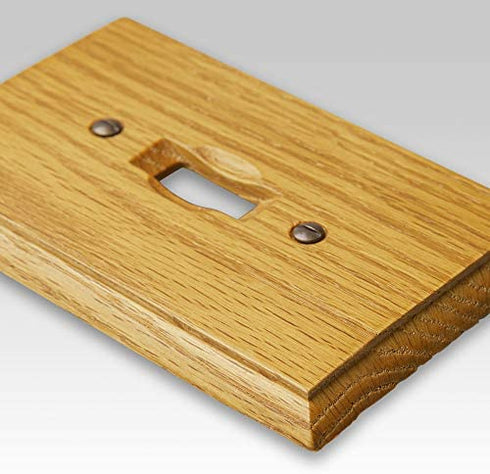 AMERELLE 4025TTT Traditional Triple Toggle Wood Wallplate in Light Oak
