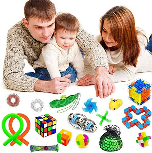 26 Pcs Sensory Fidget Toys Set for Kids Adults,Carnival,Birthday Party Favors,Pinata Stuffers,Goodie Bag Fillers,Classroom Rewards,Treasure Box Toys Prizes,Easter Basket Stuffers Gifts Egg Filler