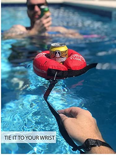 BLUE SMALL - Human Bobber Inflatable Floating Drink Holder – Beverage Bobber Drink Float for Tumblers, Yeti, Tervis, or Wine Bottle in the Hot Tub, Pool or Boat (SMALL 12oz Cans or Bottles)