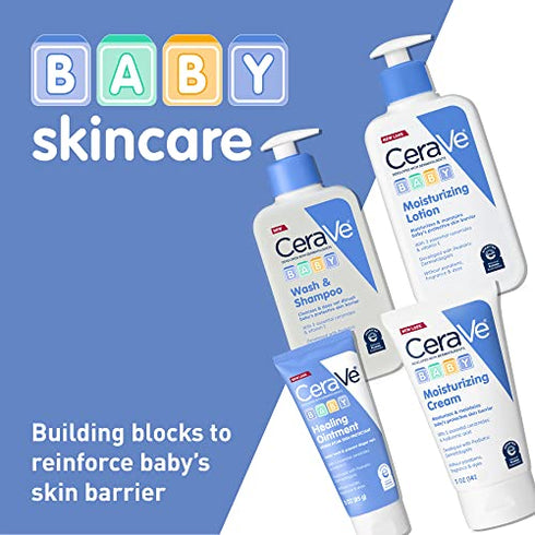 CeraVe Baby Cream | Gentle Moisturizing Cream with Ceramides | Fragrance, Paraben, Dye & Phthalates Free | Rich & Non-Greasy Feel | Gentle Baby Skin Care | 5 Ounce