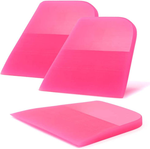 FOSHIO 3Pcs Scratches Proof Soft TPU Rubber Squeegee, Compact Water Wiper Blade Scraper Cleaner for Car Window Glass Tinting PPF Coating Film Installation, Kitchen Countertops, Bathroom Shower Mirrors