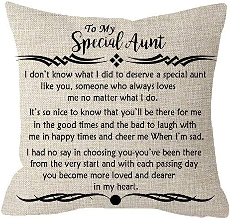 ITFRO Great Aunt Gift from Niece Nephew to My Special Aunt Body Cream Burlap Throw Pillow Case Cushion Cover Couch Sofa Decorative Square 18x18 inches