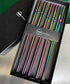 EMRSTORES Stainless Steel Chopsticks - Dazzling Reusable Chopsticks - 5 Pairs Dishwasher Safe Metal Chopsticks - Easy to Use - Square Lightweight Chop Sticks - Gift Set