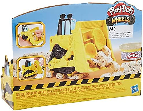 Play-Doh Wheels Mini Bulldozer Toy with 1 Can of Non-Toxic Stone Colored Buildin' Compound