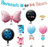 A1diee Bows Burnouts Gender Reveal Decorations Kit 36In Gender Reveal Balloon Burnouts Pink Bow Foil Balloons Banner Cupcake Topper Blue Pink Latex Balloons for Baby Shower Party Supplies, 33Pcs