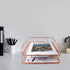 Letter Trays Stacking Supports , Stackable Paper Tray Mesh Collection,Desk File Organizer,Wide Desk File Document for School Home Office Supplies (Rose-Gold)