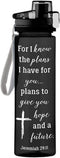Religious for I Know The Plans Jeremiah 29:11 Water Bottle, 25 Ounce