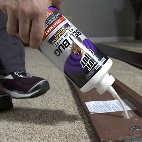 Hot Shot Bed Bug Killer Dust With Diatomaceous Earth 8 Ounces, Treatment For Bed Bugs