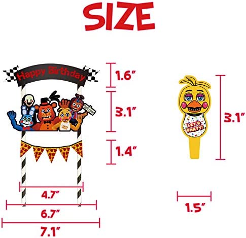 Fnaf Party Supplies Theme Decorations Happy Birthday Banner 1 Cake Topper 24 Cupcake Toppers 35 Balloons Balloon Strip