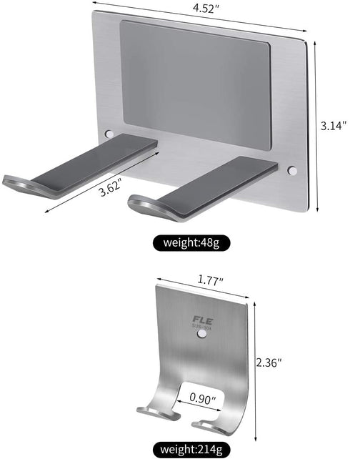 FLE Hair Dryer Holder Wall Mounted Self Adhesive, SUS 304 Stainless Steel Hair Blow Dryer Rack Organizer Compatible with Most Hair Dryers ¦