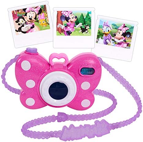 Disney Junior Minnie Mouse Picture Perfect Camera, Lights and Realistic Sounds Pretend Play Toy Camera for 3 Year Old Girls, by Just Play