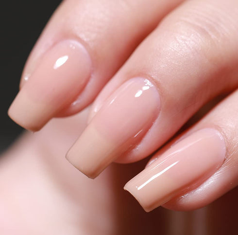 FZANEST Jelly Milky Nude Pink Gel Nail Polish Soak Off LED UV Gel Polish Varnish Nail Art Manicure (Sheer Nude),0.5 Fl Oz