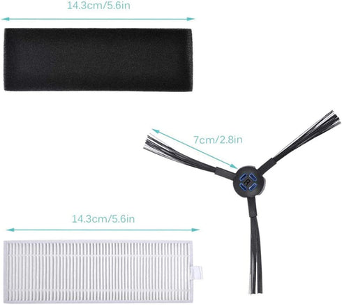 Electropan Replacement Kits for ILIFE A7 A9S Robotic Vacuum Cleaner, Side Brushes,Filters (SET1)