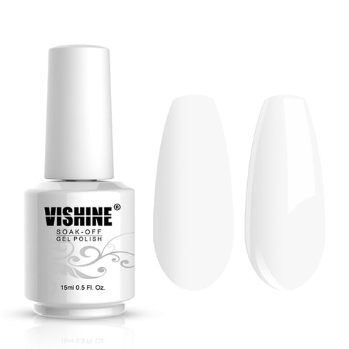 Vishine Gelpolish Professional Manicure Salon UV LED Soak Off Gel Nail Polish Varnish Color French White (1323)