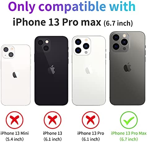 Ruky Case Compatible with iPhone 13 Pro Max, Full Body Glitter Liquid Cover with Built-in Screen Protector Soft TPU Shockproof Protective Girls Women Phone Case for iPhone 13 Pro Max, Teal Purple