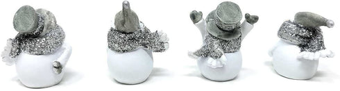 Ganz 1.5" Miniature Glittered Snowman Figurines - Set of 4 Assorted Styles