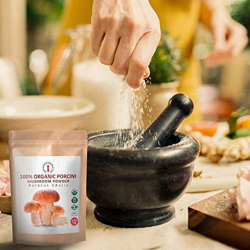 Organic Dried Porcini Mushroom Powder - 2.5 oz USDA Certified - Kosher - Vegan - Vegetarian - Non-GMO - Gluten Free - 2.5 oz