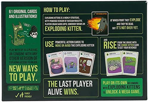 Zombie Kittens by Exploding Kittens - Card Games for Adults Teens & Kids - Fun Family Games
